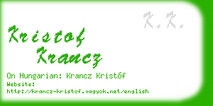 kristof krancz business card