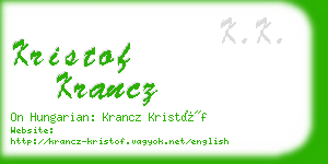 kristof krancz business card